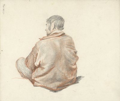 Oturan adam, arkadan görüldü by Guillaume Anne van der Brugghen