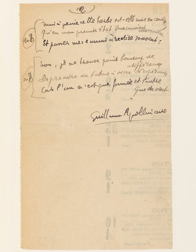 "Anekdot Yaşamı. "Milletler Cemiyeti İlahisi". Tütün.", 15 Ağustos 1918 by Guillaume Apollinaire