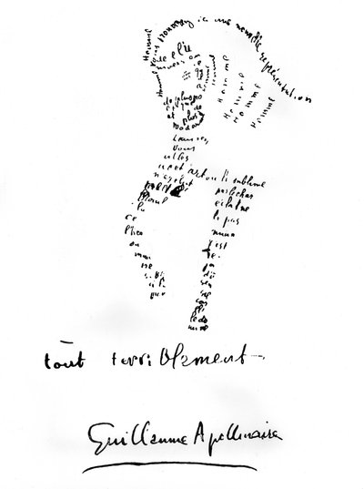 At Kaligramı 1917 (baskı) by Guillaume Apollinaire