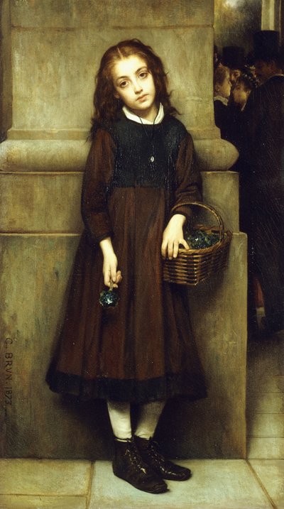 Operanın Dışındaki Çiçek Kız, 1873 by Guillaume Charles Brun