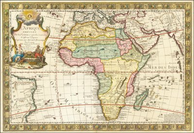 Guillaume Danet tarafından 1732 Afrika haritası by Guillaume Danet
