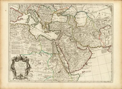 1701 Guillaume Delisle Osmanlı ve Pers İmparatorlukları haritası (kırpılmış) by Guillaume Delisle