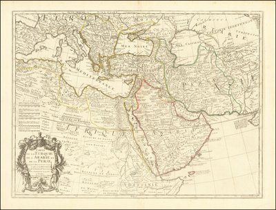 1701 haritası - Türkiye Arabistan ve İran Haritası by Guillaume Delisle