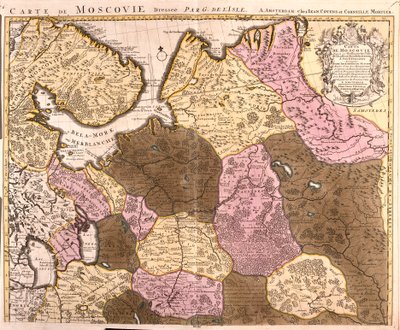 Moskova Büyük Prensliği Haritası (Rusya) (gravür by Guillaume Delisle