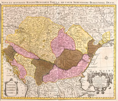 Macaristan Krallığı Haritası (gravür by Guillaume Delisle