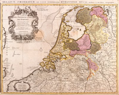 Hollanda Birleşik İlleri Haritası (gravür by Guillaume Delisle