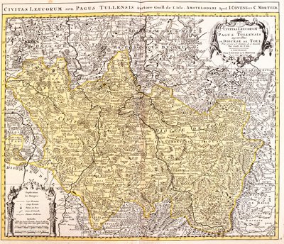Map of the diocese of Toul (Lorraine, France) (etching by Guillaume Delisle
