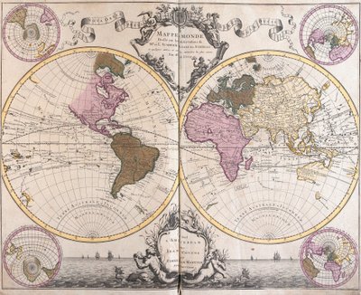 Planisphere World (gravür by Guillaume Delisle