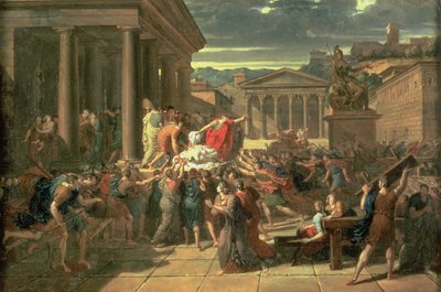 ದಿ ಡೆತ್ ಆಫ್ ಸೀಸರ್ (100-44 BC) (ಕಾಗದದ ಮೇಲೆ ಎಣ್ಣೆ) ಟರ್ಕಿ by Guillaume Guillon Lethière