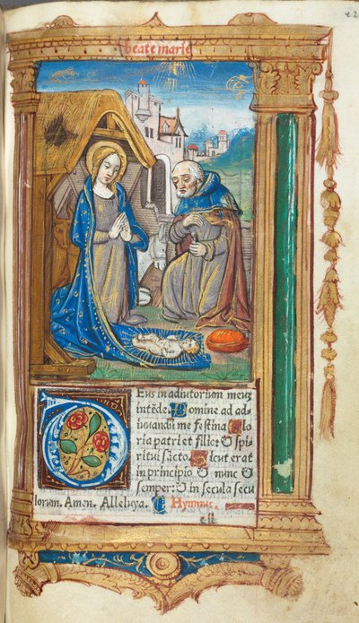 Basılı Saat Kitabı (Roma Kullanımı): fol. 34r, Doğuş by Guillaume Le Rouge