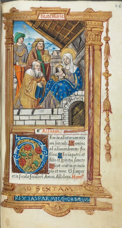 Basılı Saat Kitabı (Roma Kullanımı): fol. 38r, Magi