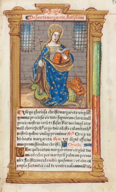 Roma Kullanım Saatleri Basılı Kitap: fol. 110r, Aziz Margaret, 1510. by Guillaume Le Rouge
