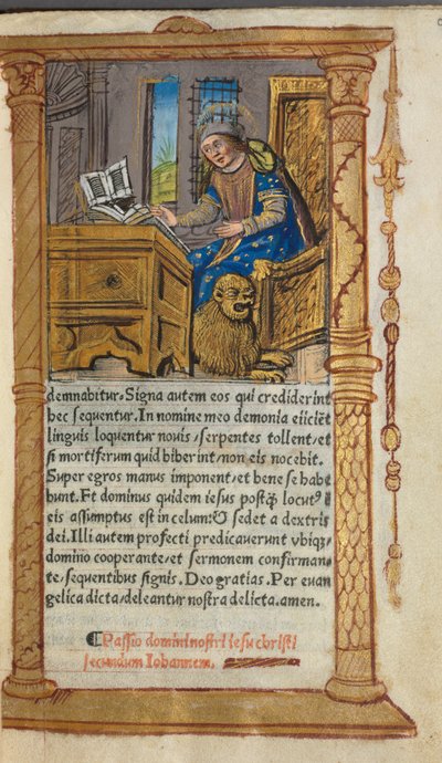 Basılı Saatler Kitabı Roma Kullanımı: fol. 20r, Aziz Mark, 1510. by Guillaume Le Rouge