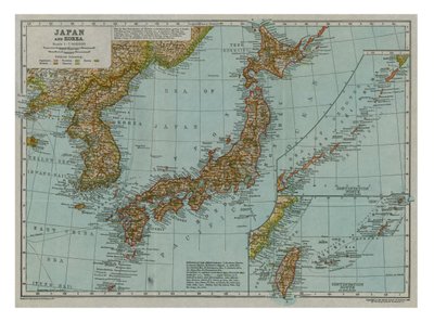 Japonya ve Kore Haritası, c1910 by Gull Engraving Company