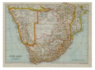 Güney Güney Afrika Haritası, c1910 by Gull Engraving Company