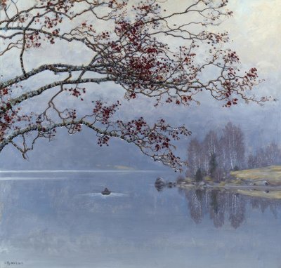Herbststimmung am See by Gustaf Edolf Fjaestad