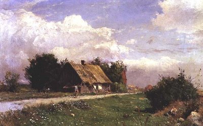 Bir kulübe tarafından rakamlarla ormanlık bir manzara by Gustaf Fredrik Rydberg