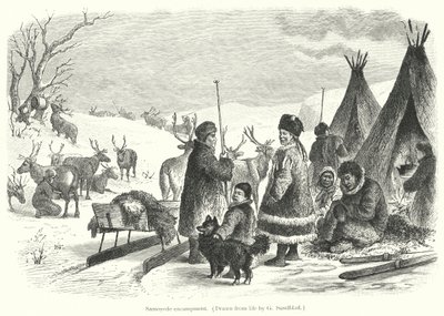 Samoyede kampı (gravür) by Gustav (after) Sundblad