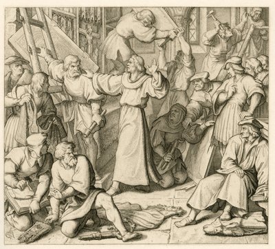 Martin Luther ikonoklazma karşı by Gustav Ferdinand Leopold Konig