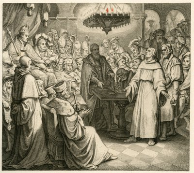 Martin Luther, İmparator Charles'ın önünde, yanında kardeşi Ferdinand by Gustav Ferdinand Leopold Konig