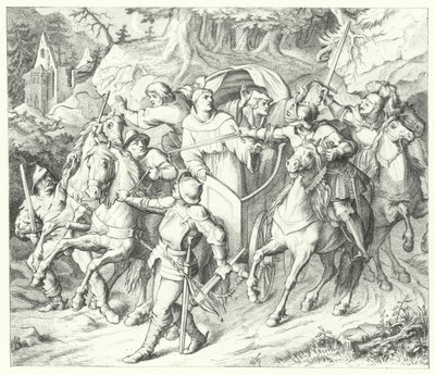 Martin Luther, Solucan Diyetinden dönüşünde kaçırıldı, 1521 by Gustav Ferdinand Leopold Konig