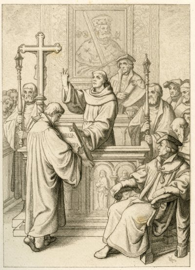 Martin Luther, İncil'de doktora yapıyor by Gustav Ferdinand Leopold Konig