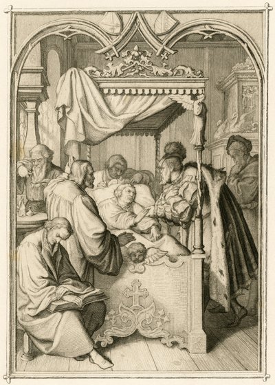 Martin Luther çok hasta, seçmen Johann Friedrich (Johann Frederic Ier de Saxe) by Gustav Ferdinand Leopold Konig