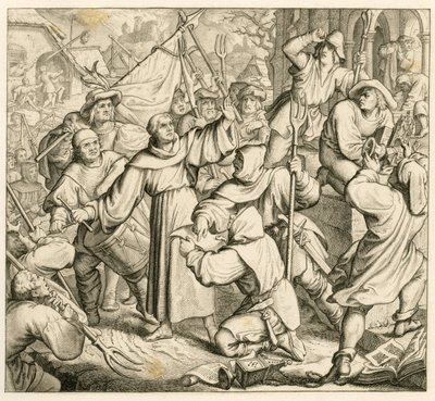 Martin Luther Seeburg'da Köylü Savaşına karşı vaaz veriyor by Gustav Ferdinand Leopold Konig