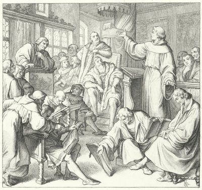 Leipzig tartışması, Andreas Karlstadt, Johann Eck ve Martin Luther, 1519 by Gustav Ferdinand Leopold Konig