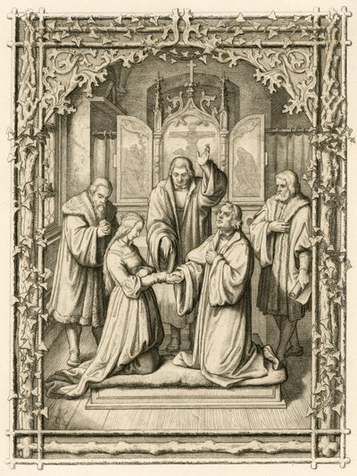 Düğün Martin Luther ve Katharina von Bora (Catherine de Bore by Gustav Ferdinand Leopold Konig