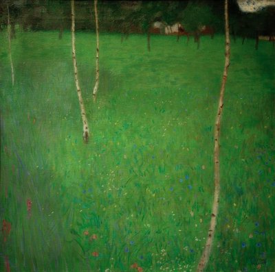 Huş ağaçları ile çiftlik evi by Gustav Klimt
