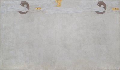 Beethoven Frizi: Mutluluk özlemi - Levha 4, sol uzun duvar by Gustav Klimt
