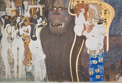 Beethoven Frizi: Düşman güçler - panel 1, ön duvar by Gustav Klimt