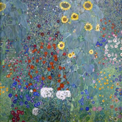 Güneş çiçekleri ile yazlık bahçe by Gustav Klimt