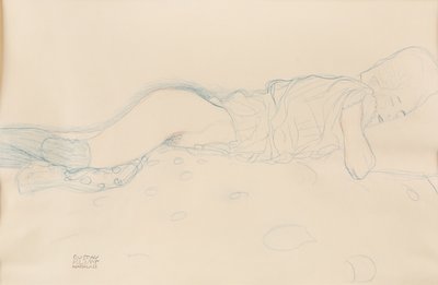 Kadın yarı çıplak, c. 1908. by Gustav Klimt