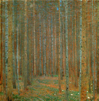 Fir Forest I - Klimt, Gustav (1862-1918) - 1901 - Tuval üzerine yağlıboya - 90x90 - Kunsthaus Zug, Collection Kamm by Gustav Klimt