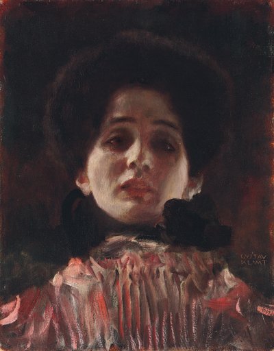 Bir Hanımefendinin Tam Yüz Portresi; Damenbildnis önde, 1898 dolayları by Gustav Klimt