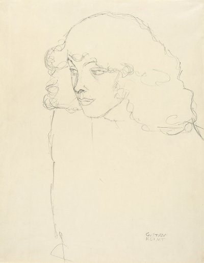 Üç çeyrek profilde bir Kızın Yarım Boy Portresi, 1913 by Gustav Klimt