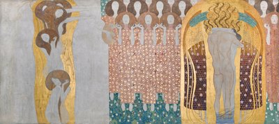 İşte Tüm Dünyaya Bir Öpücük!, Beethoven Frizinden detay by Gustav Klimt