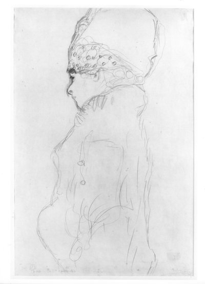 Uzun Şapkalı Kadın, c.1917, by Gustav Klimt