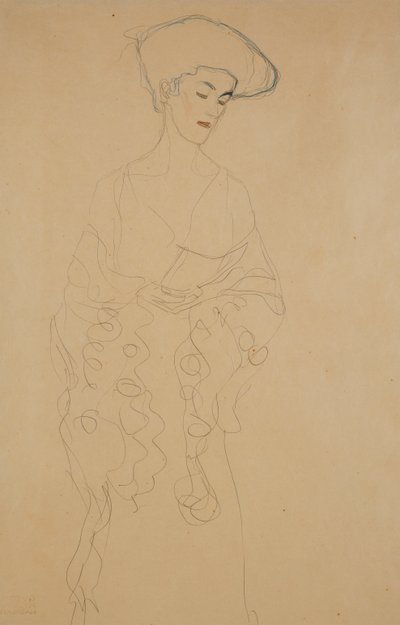 Hafifçe Sola Dönmek, 1907 by Gustav Klimt