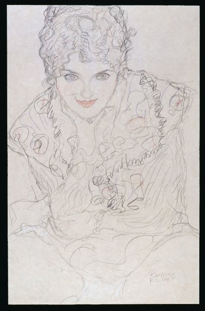 Sağ El Çenede Portre, c.1917-18 by Gustav Klimt
