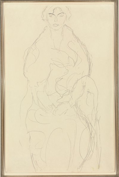 Önden oturan kadın, c.1917-18 by Gustav Klimt