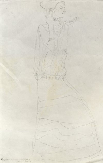 Ellerini kaldırmış duran kadın by Gustav Klimt