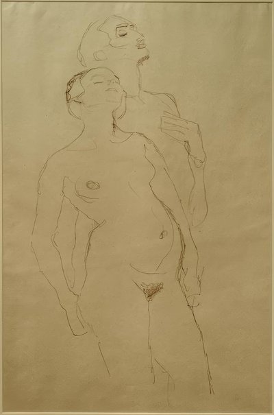 Daimi aşıklar (Adem ve Havva için çalışma) by Gustav Klimt