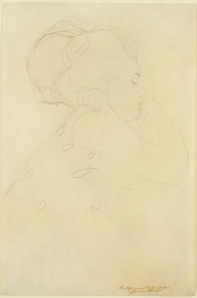 "The Bride" için çalışma, c.1917-18 (kağıt üzerine kurşun kalem) by Gustav Klimt
