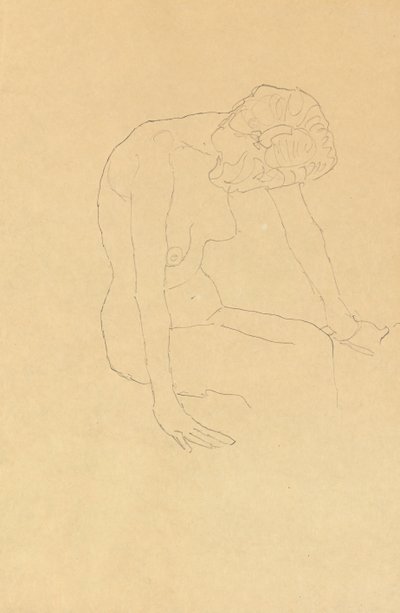 Çıplak Kadın Çalışması, c.1908-1909 by Gustav Klimt