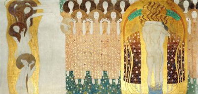 Beethoven Frizi, Detay: Sanat, Cennet Korosu, Kucaklama, 1902 by Gustav Klimt