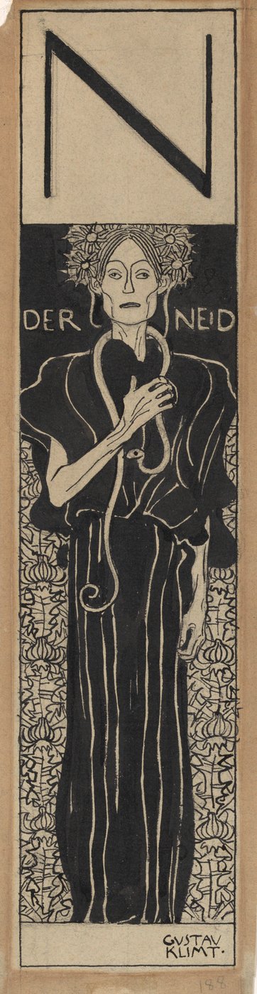 Kıskançlık, 1898. by Gustav Klimt