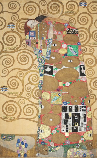 Stoclet Frizi, Detay: Kucaklamanın Yerine Getirilmesi, 1905-1909. by Gustav Klimt